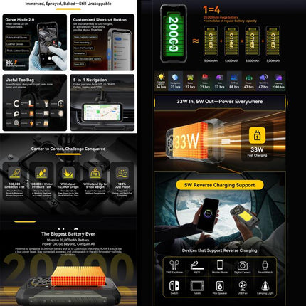 Blackview ROCK 5 Smartphone 6GB+256GB Pantalla 6,67 Android 16 4G Resistencia