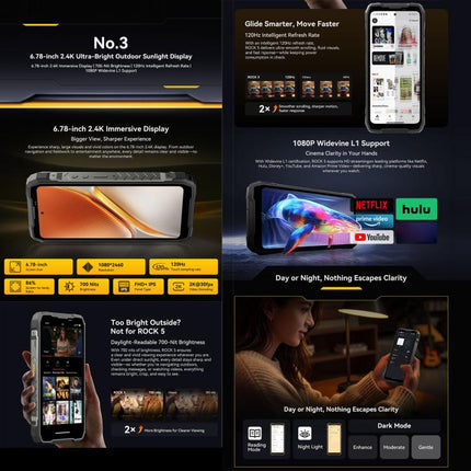 Blackview ROCK 5 Smartphone 6GB+256GB Pantalla 6,67 Android 16 4G Resistencia