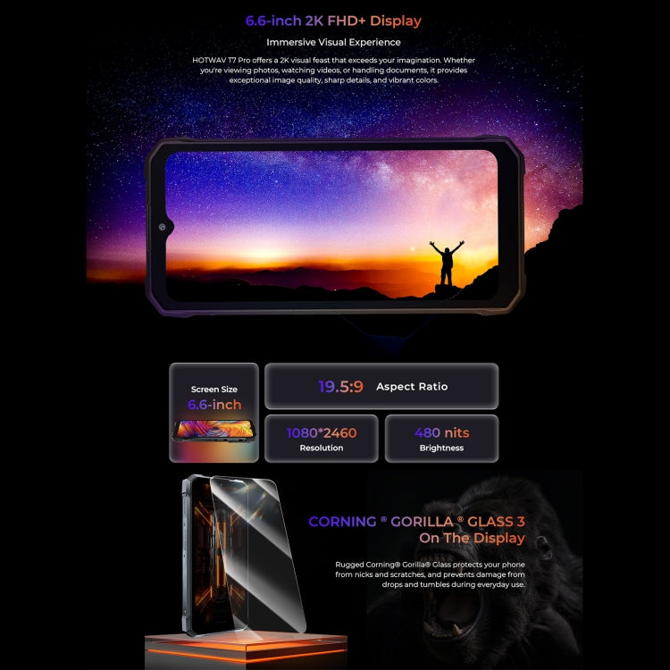 HOTWAV T7 Teléfono Resistente 6GB+256GB 6280mAh 4G Android 13