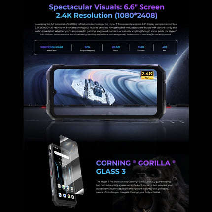 Hotwav Hyper 7 Pro Teléfono Resistente 16GB+256GB 10800mAh 5G