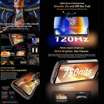 Blackview BL7000 Teléfono Robusto 8GB+256GB 5G 6,78pulgadas