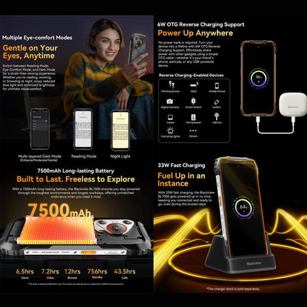 Blackview BL7000 Teléfono Robusto 8GB+256GB 5G 6,78pulgadas