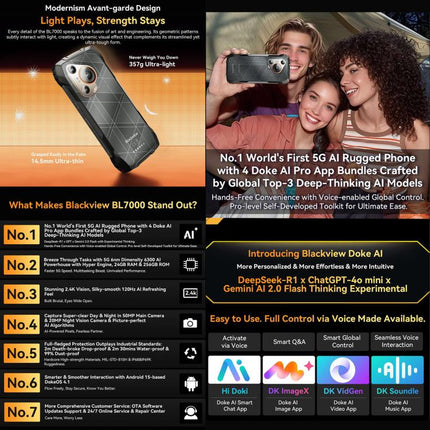 Blackview BL7000 Teléfono Robusto 8GB+256GB 5G 6,78pulgadas