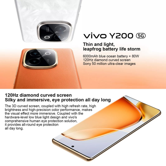 vivo Y200 Smartphone 5G, 8GB+256GB, Cámaras Duales 50MP, 6.78 Pulgadas Android 14