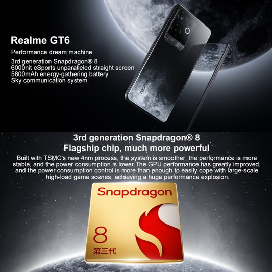 Realme GT6, 12GB+256GB, Smartphone 5G con Snapdragon 8 Gen 3