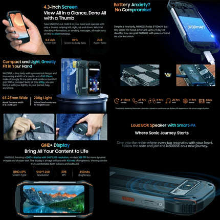 Blackview N6000SE Teléfono Inteligente 4GB+128GB Android 13 Resistente IP68 4G