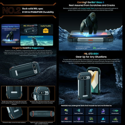 Blackview N6000SE Teléfono Inteligente 4GB+128GB Android 13 Resistente IP68 4G