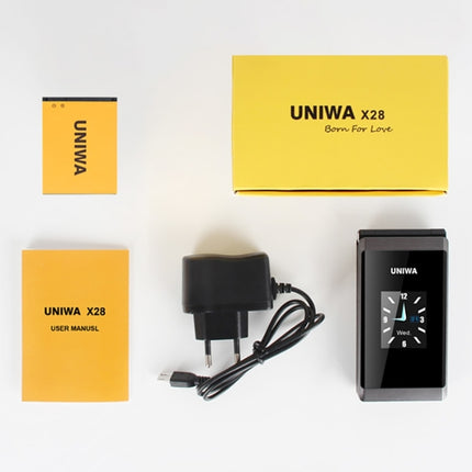 UNIWA X28 Teléfono Plegable 4G Doble Pantalla Diseño Compacto Llamadas Fiables Y Seguras
