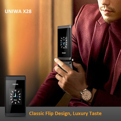 Uniwa X28 Teléfono Doble Pantalla Dual con Batería de 1200mAh y 32MB de Memoria