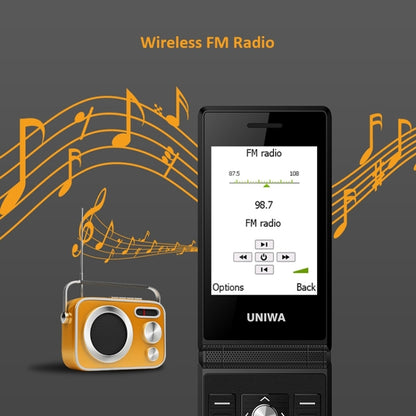 Uniwa X28 Teléfono Doble Pantalla Dual con Batería de 1200mAh y 32MB de Memoria