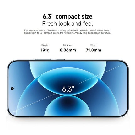 Xiaomi 17 Global Smartphone 12GB 256GB Pantalla OLED 6.3 Pulgadas 6330mAh Negro