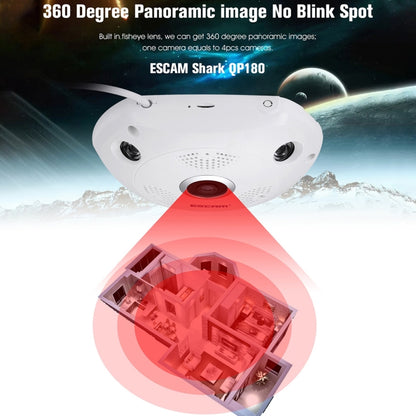 Escam Shark QP180 Camara IP Lente Ojo De Pez 360 Grados