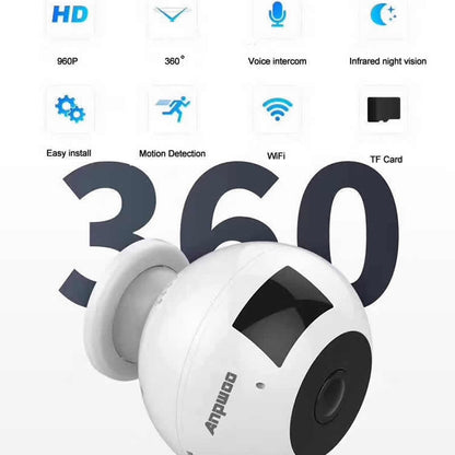 Anpwoo MN003 Cámara IP Panorámica 360 Grados WiFi 64GB