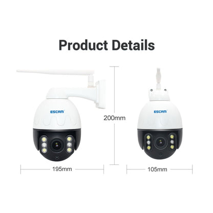 Escam Q5068 Cámara IP PTZ WiFi 5MP H265 4X Zoom Impermeable Exterior