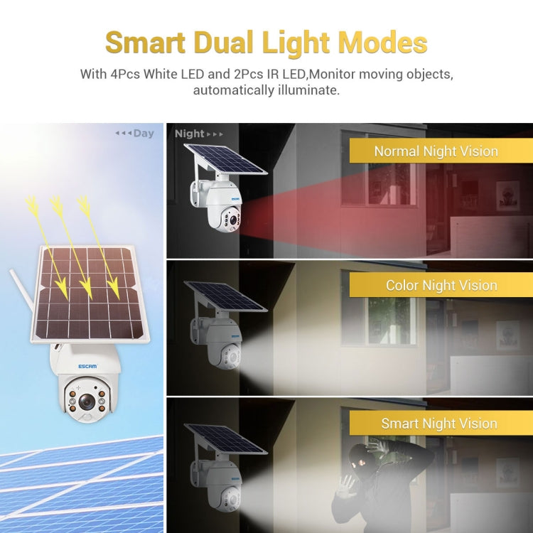 ESCAM QF280 Cámara IP PT Con Panel Solar WiFi 1080P