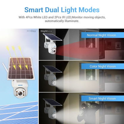 ESCAM QF480 Cámara IP PTZ 4G Con Panel Solar Visión Nocturna