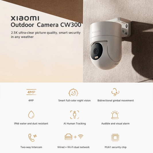 Cámara Xiaomi CW300 4MP IP66 WiFi Visión Nocturna a Color