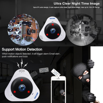 Escam Q8 Cámara IP WiFi 1.3MP Lente Ojo de Pez 360 Grados