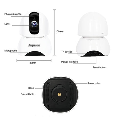 Anpwoo-YT003 Cámara 1080P WiFi Visión Nocturna 2MP UE