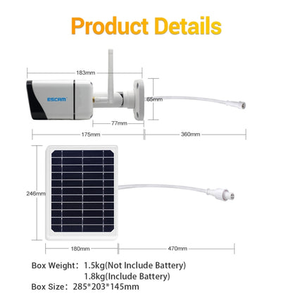 Escam QF320 Cámara IP Solar 4G Visión Nocturna PIR Exterior