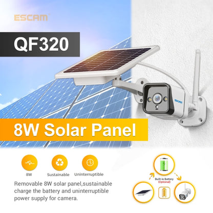 Escam QF320 Cámara IP Solar 4G Visión Nocturna PIR Exterior