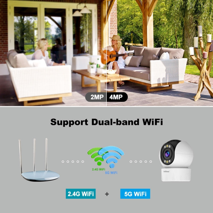 SriHome SH046 Cámara De Seguridad Para El Hogar FHD 4MP Garantía