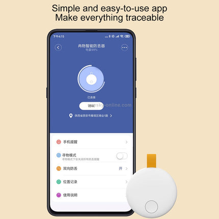 Xiaomi Youpin Ranres Dispositivo Antipérdida Inteligente 15m 42x42mm