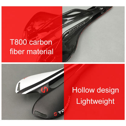 TOSEEK Sillín De Fibra De Carbono Con Luz Para Bicicleta