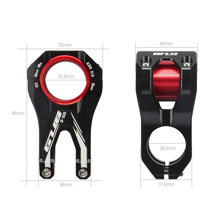 GUB S-50 Vástago De Bicicleta Aluminio Longitud 50mm