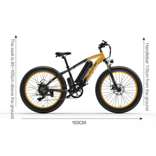 GOGOBEST GF600 Bicicleta eléctrica 1000W 26 pulgadas con enchufe UE negro gris