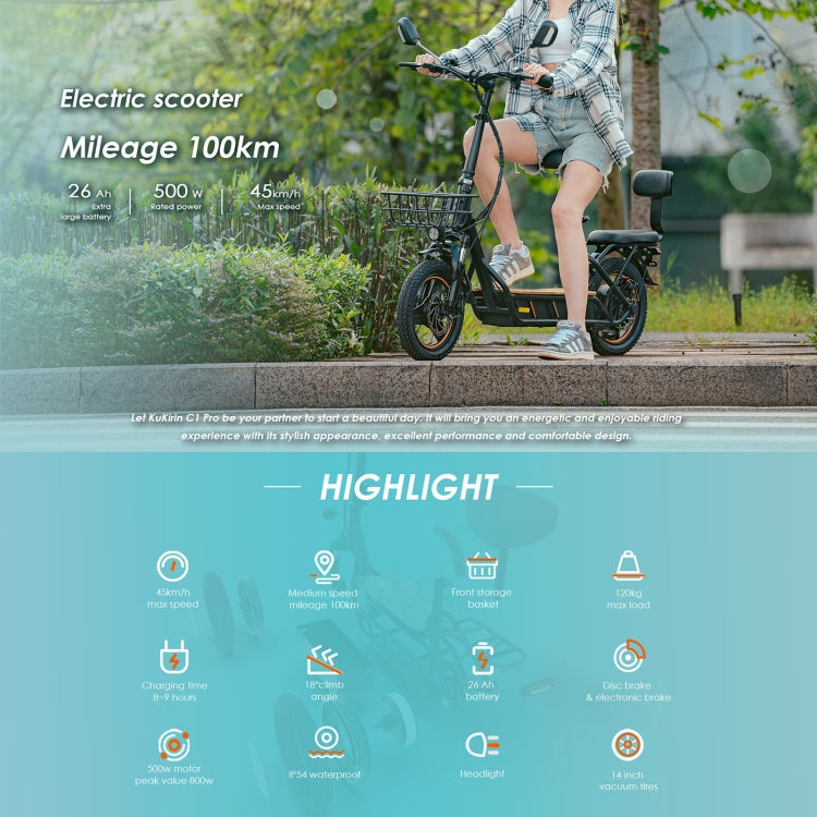 KuKirin C1 Pro Scooter Eléctrico Todoterreno 14Pulgadas