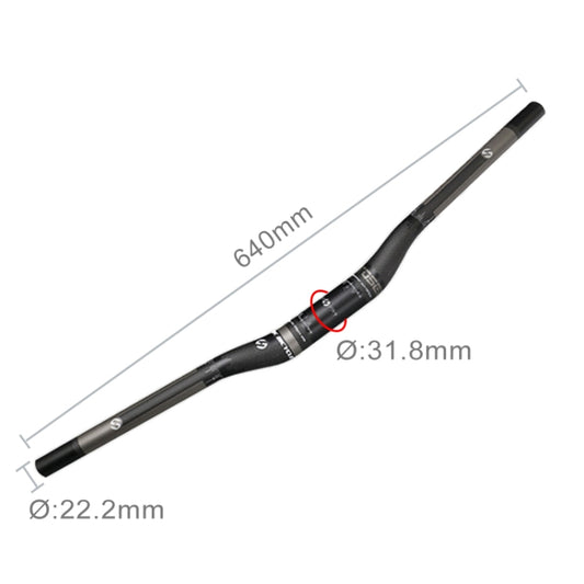 TOSEEK Manillar Curvado Carbono 640mm Para Bicicleta