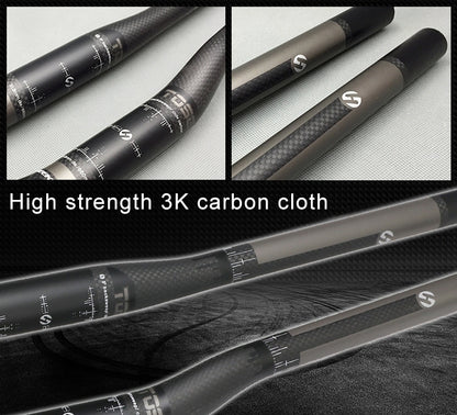 TOSEEK Manillar Curvado Carbono 640mm Para Bicicleta