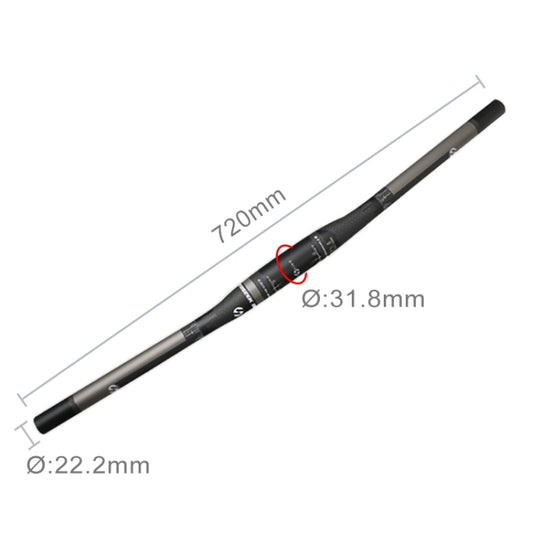 TOSEEK 720mm Manillar Recto Carretera De Carbono Ligero 150g