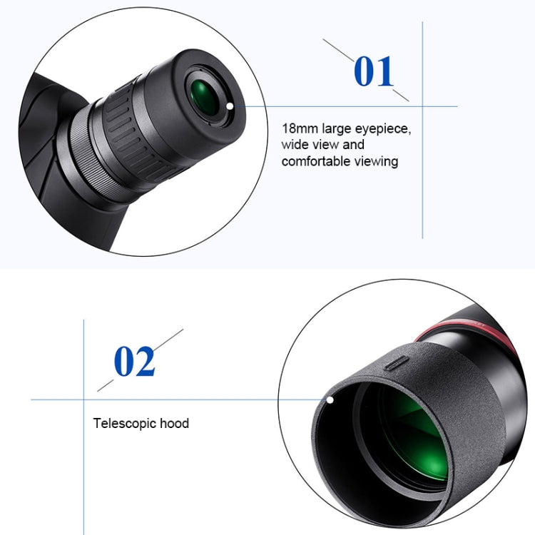 HTK HTK-72 Telescopio Monocular Visión Nocturna 20x60