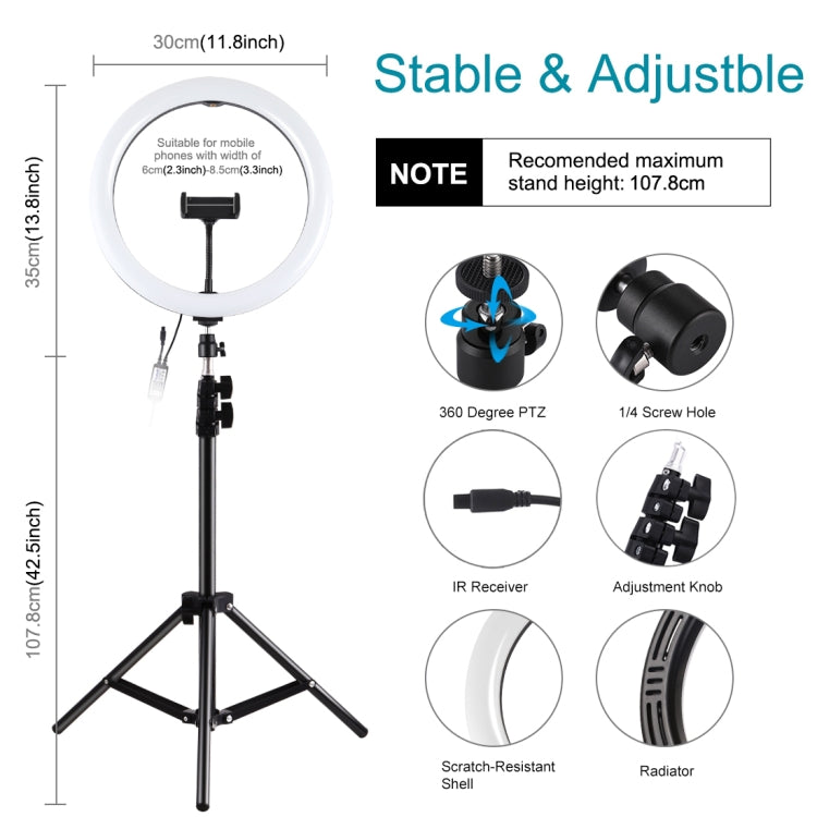 LuzPro RGBW11.8 Luz de Estudio Para Video Con Trípode 1.1 m