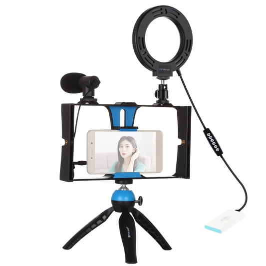 PULUZ 4 en 1 Vlogging Kit para Smartphone Anillo RGBW 4,7 pulgadas