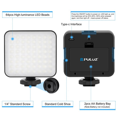 PULUZ 4 En 1 Luz LED Selfie 6500K Para Vlogging Plataforma