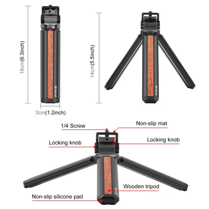 PULUZ Trípode Vivo para Vlogging de Escritorio de Madera Cabezal Esférico