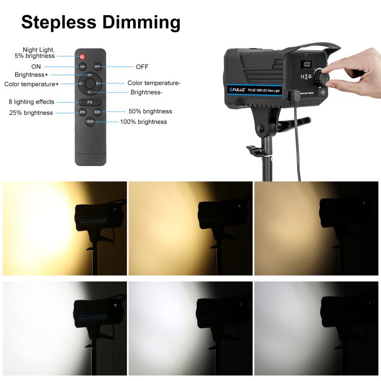 PULUZ 150W 3200K-5600K Estudio Luz Kit Con Softbox CRI Alto