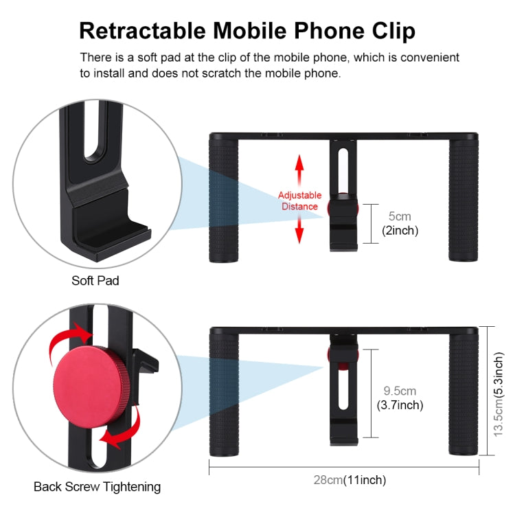 PULUZ Video Rig Para Smartphone Doble Mango Estabilizador