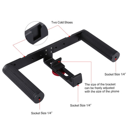 PULUZ Video Rig Para Smartphone Doble Mango Estabilizador
