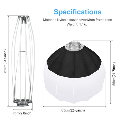 PULUZ 65cm Softbox SpeedLite Montaje Bowens Luz Fotografía