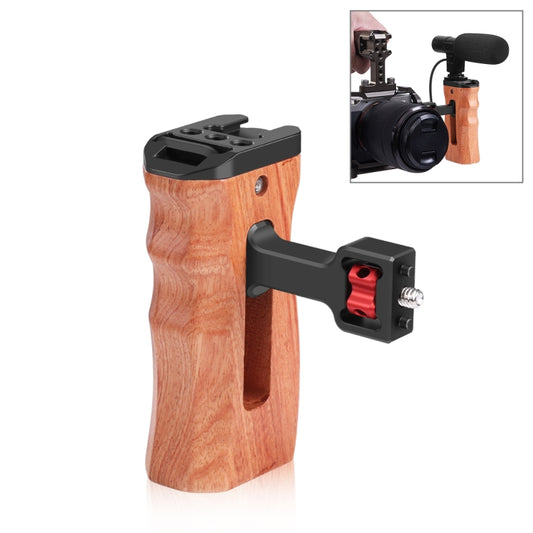 PULUZ Mango Lateral De Madera Para Cámara Con Zapata Fría