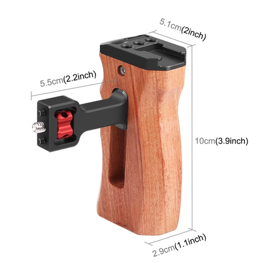 PULUZ Mango Lateral De Madera Para Cámara Con Zapata Fría