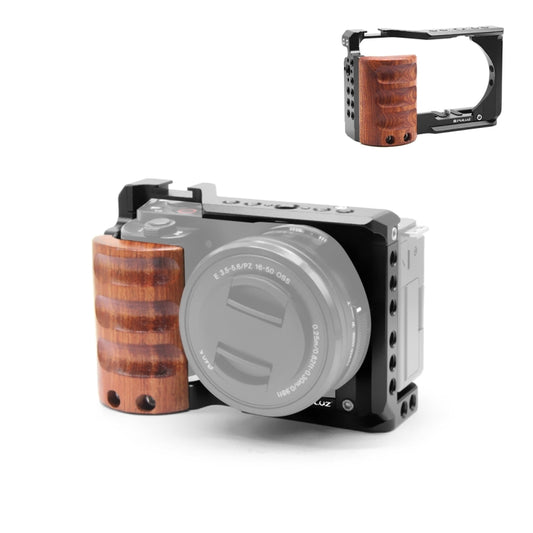 PULUZ ZV-E10 Jaula de Cámara con Mango de Madera Rig