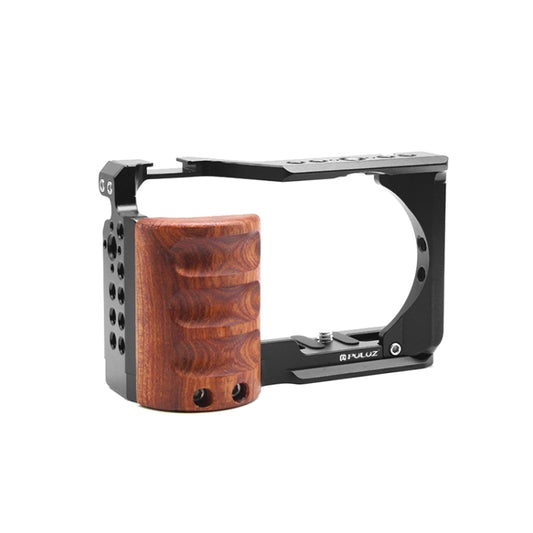 PULUZ ZV-E10 Jaula de Cámara con Mango de Madera Rig
