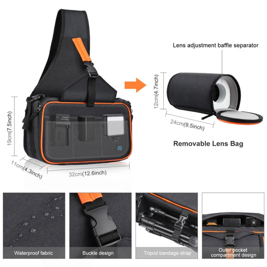 PULUZ Bolso Cámara SLR Triangular Mochila Impermeable