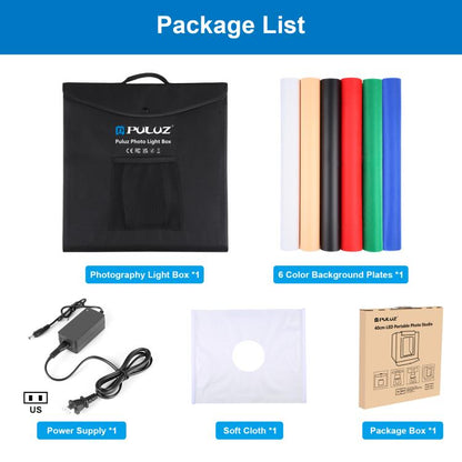 PULUZ 40cm Foldable Studio Kit Portátil Iluminación 5500K