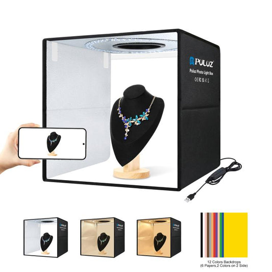 PULUZ Caja de Luz Fotográfica 40 cm Brillo Ajustable